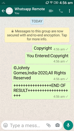 Copyright command, whatsapp cloud remote